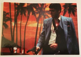 Scarface Al Pacino In Front Of Palm Trees Vintage 4x6 Postcard From The 1980 