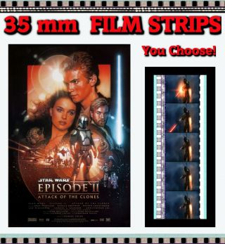 Star Wars: Attack Of The Clones - 35mm Film Cell Strips - You Choose