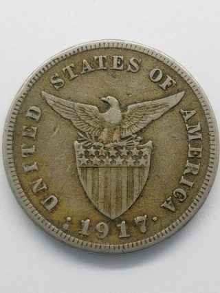 Philippines Five 5 Centavos Coin 1917 - S