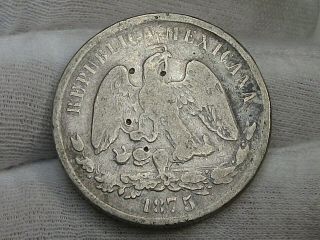 1875 Cn P Silver 50 Centavos Mexico.  27