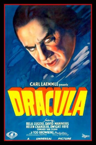 4.  5 " Carl Laemmle Dracula Vinyl Sticker.  Vampire Movie Monster Decal For Laptop.