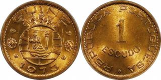 S4c/r.  4401 - Guinea - Bissau 1973 1 Escudo Portuguese Unc