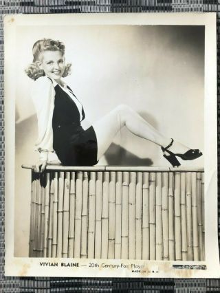 Cherry Blonde Bombshell Vivian Blaine 1940s Leggy Pin - Up Photograph