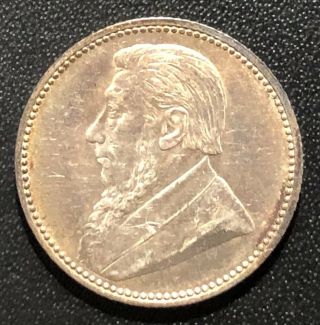 South Africa 1897 6 Pence Silver Coin