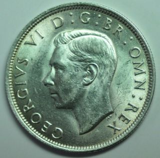 Mw16004 Great Britain; Silver 1/2 Crown 1942 George Vi Km 856 Unc
