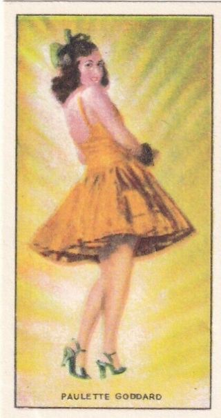 Paulette Goddard - Godfrey Phillips Movie Beauties Pin - Up/cheesecake 1940 Cig Card