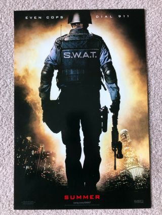 S.  W.  A.  T.  Rare Pre Releast 2003 Movie Poster 11 " X 17 " One Sided - Samual Jackson