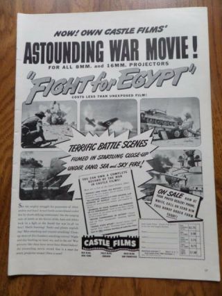 1942 Movie Ad Castle Films Fight For Egypt 1942 Colsolidated Ad B - 24 Liberator