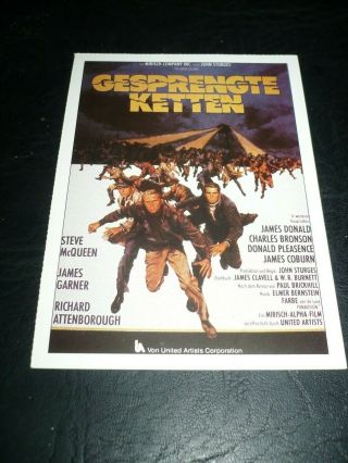 The Great Escape,  Film Card (steve Mcqueen,  James Garner,  Charles Bronson)