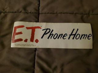 Vintage E.  T.  Phone Home Bumper Sticker 1982 Universal City Studios