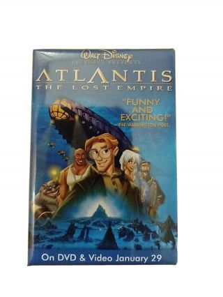 Walt Disney Atlantis The Lost Empire Dvd Promo Movie Button