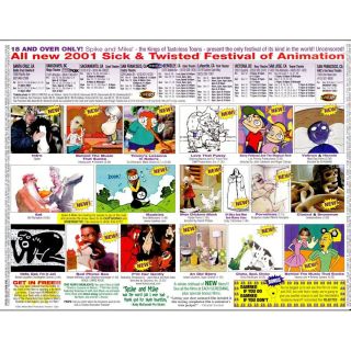 2001 Spike & Mike ' s Sick & Twisted Festival of Animation program (bi - fold) 3