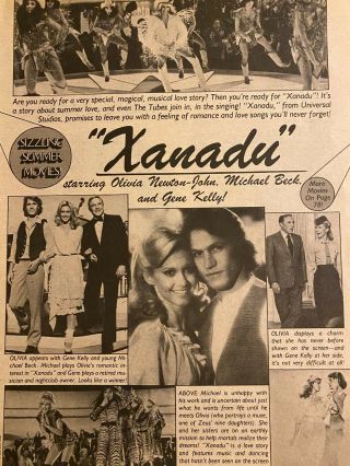Xanadu,  Olivia Newton John,  Gene Kelly,  Full Page Vintage Clipping