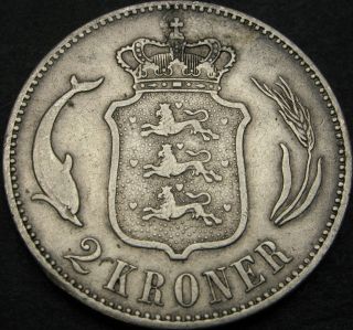 Denmark 2 Kroner 1876 - Silver - Christian Ix - Vf - 685 ¤