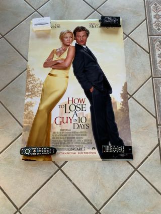 How To Lose A Guy In 10 Days Movie Poster With Tube 40 X 27 2 Sided