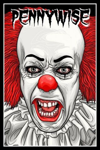 5 " It Pennywise The Evil Clown Vinyl Sticker.  Movie Monster Decal For Laptop.