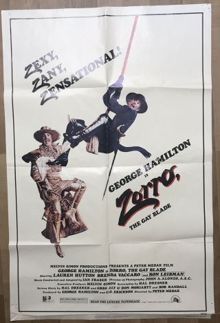 Zorro The Gay Blade 1981 George Hamilton Action Comedy Poster