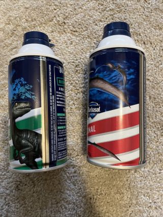 Jurassic World Barbasol shave cream cans,  set of two (and soothing aloe 2