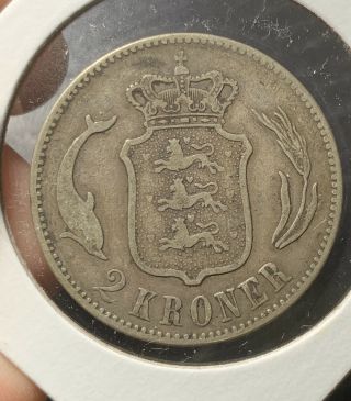 1875 Denmark 2 Kroner Coin 2