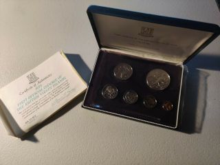 1973 British Virgin Islands 6 Coin Set (1 Silver Coin) Franklin