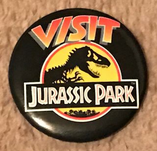 1993 Jurassic Park Visit Jurassic Park Movie Promotional Pinback Button
