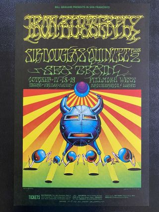 Dead Vintage Iron Butterfly 1968 San Francisco Bg Concert Poster
