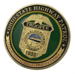 U.  S.  Ohio State Highway Patrol | Gold Plated Police Challenge Coin