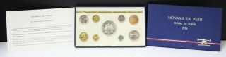 1976 Monnaie De Paris Fleurs De Coins France Coin Set W/.  900 50 Franc