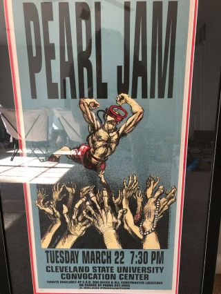 Pearl Jam 1994 Cleveland Derek Hess Poster Framed