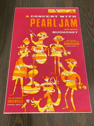 1998 Pearl Jam Poster - Birmingham - Pinholes - Ames