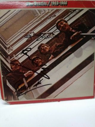 The Beatles 1962 - 1966 Signed Autographed By Band Members Gatefold Cvr No Vg