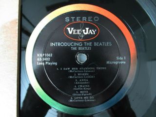 Beatles ULTRA RARE EARLY 1964 VJ ' INTRODUCING THE BEATLES STEREO VERSION ONE LP 3