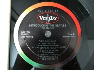 Beatles ULTRA RARE EARLY 1964 VJ ' INTRODUCING THE BEATLES STEREO VERSION ONE LP 4