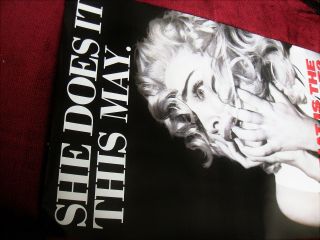 SCARED SHITLESS MADONNA PROMO ONLY POSTER TRUTH OR DARE RELEASE CANADA ONLY SEX 5