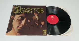 The Doors Self - Titled Record Signed X3 Ray Manzarek Robby Krieger John Densmore
