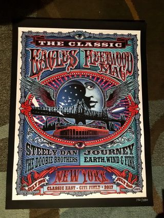 Classic East Poster Citifield Concert 7/29 Ltd Print Run Low 1461/1500 Eagles