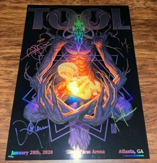Tool Band Signed Atlanta Foil Tour Poster Band January 28 2020 /850 Mark Brooks