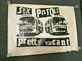 Vintage 1977 Sex Pistols Pretty Vacant Promo Poster Promotional Punk Jamie Reid