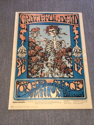 Grateful Dead Skeleton And Roses Fd - 26 - 3 13 - 15/16”x 19 - 15/16