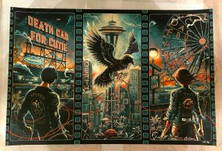 Death Cab For Cutie Seattle Uncut Triptych Poster Ap S/n Miles Tsang Luke Martin