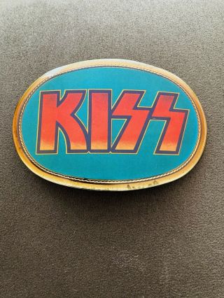 1977 KISS PACIFICA BELT BUCKLE AUCOIN OFFICIALLY LICENSED RARE SHAPE 2