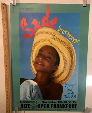 Sade Stronger Than Pride Tour 1988 Poster In Frankfurt Classic Jazz Swing Artist