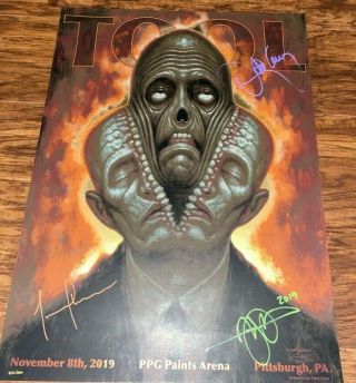 Tool Band Signed Poster Pittsburgh Tour Fear Inoculum 11/8/19 /650 Chet Zar
