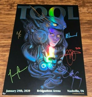 Tool Band Signed Poster Nashville Tour Fear Inoculum 1/29/20 /850 Adi Granov