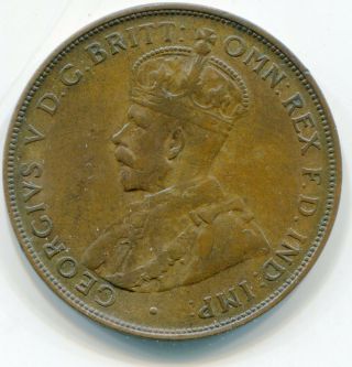 1924 Penny 1919 1/2 Common Wealth Australia Australian Bronze Coin King George 5