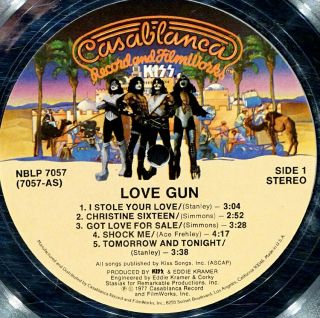 Authentic KISS Love Gun RIAA PLATINUM RECORD AWARD Gene Simmons / Paul Stanley 5