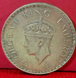 1940 British India One Rupee King George Vi Silver Coin