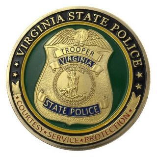 U.  S.  Virginia State Police Trooper | Gold Plated Challenge Coin