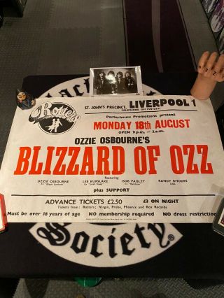 Vintage Blizzard Of Ozz Concert Poster Ozzy Osbourne