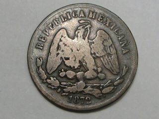 1872 Zs.  H Silver 25 Centavos Coin.  Mexico.  137